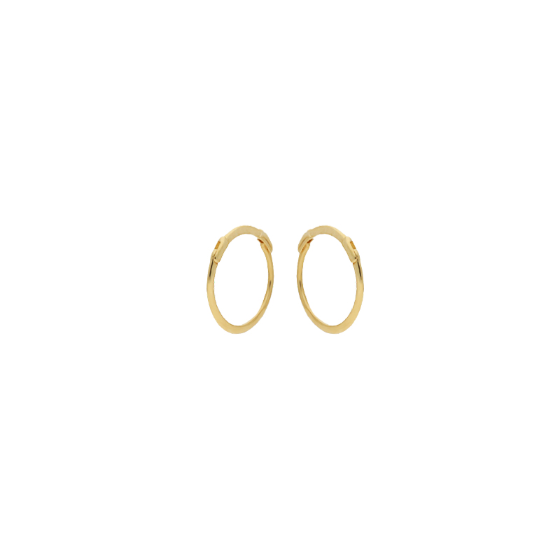 Jackie klap-oorringen, 14krt.goud Plain (10x1mm.) - 19067 Jackie klap-oorringen, 14krt.goud Plain (10x1mm.) - 19067
