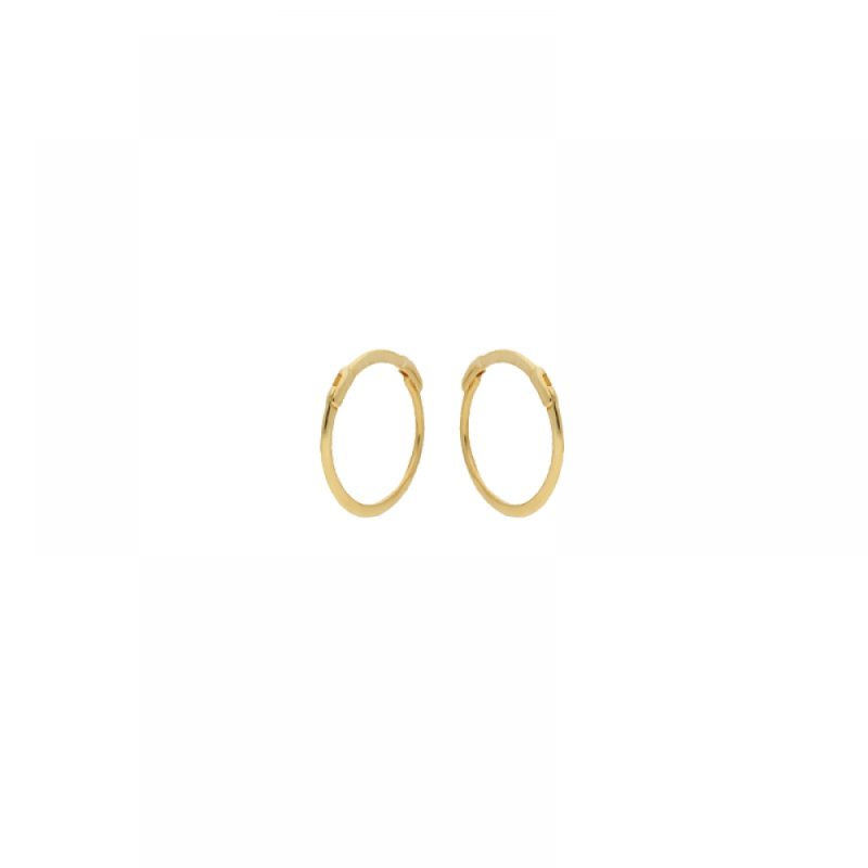 Jackie klap-oorringen, 14krt.goud Plain (10x1mm.) - 19067 Jackie klap-oorringen, 14krt.goud Plain (10x1mm.) - 19067