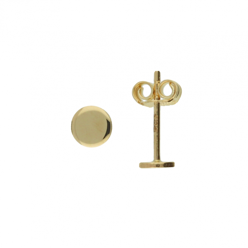 Jackie Oorknoppen, 14krt.goud Discs (5mm.) - 19069