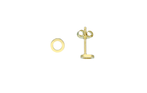 Jackie Oorknoppen, 14krt.goud Circle Silhouette (5mm.) - 19073