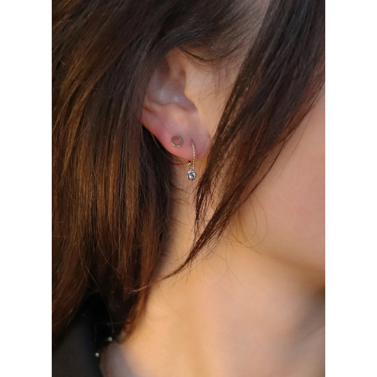Jackie Oorknoppen, 14krt.goud Circle Silhouette (5mm.) - 19073