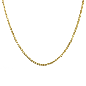 Fjory Collier, 14krt.goud met massief zilveren kern spiga 2mm. (lente:45cm.) - 19110
