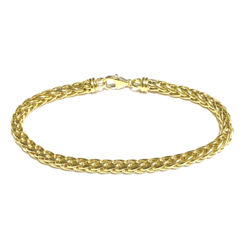 Fjory Armband, 14krt.goud met massief zilveren kern spiga 5mm. (lente:21cm.) - 19111