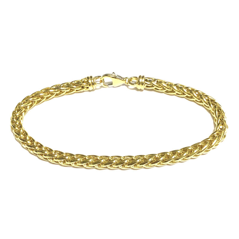 Fjory Armband, 14krt.goud met massief zilveren kern spiga 5mm. (lente:21cm.) - 19111 Fjory Armband, 14krt.goud met massief zilveren kern spiga 5mm. (lente:21cm.) - 19111