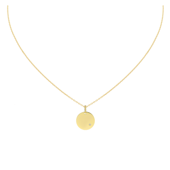 Jackie Hanger, 14krt.goud 12mm. met diamant (excl.collier) - 19090