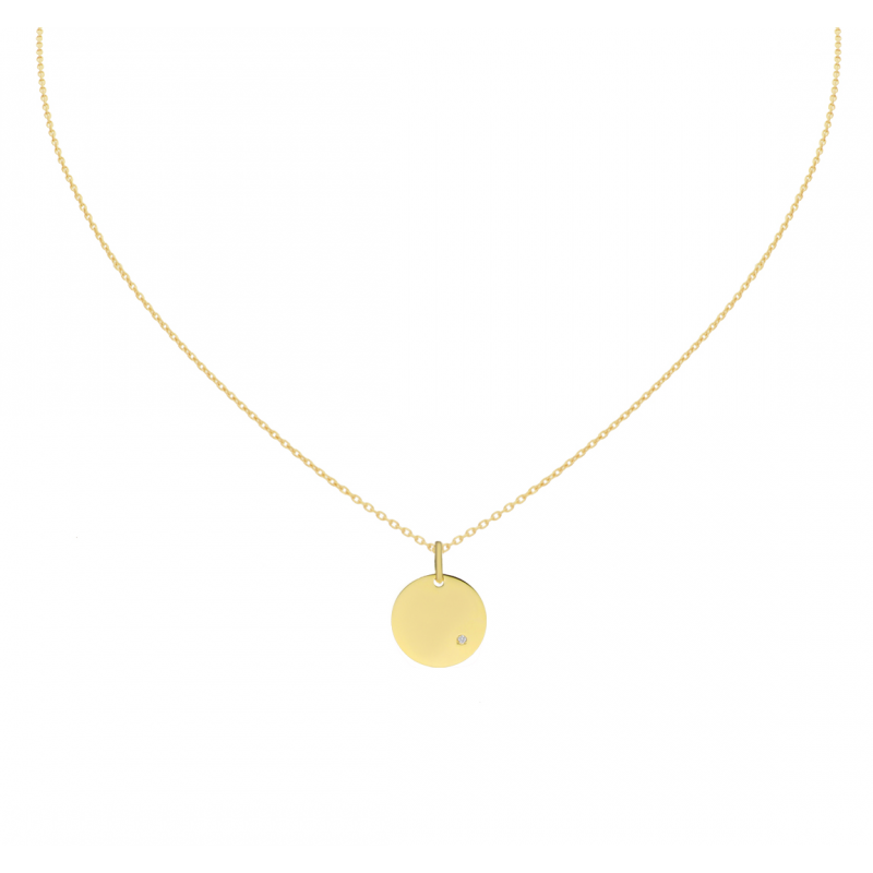 Jackie Hanger, 14krt.goud 12mm. met diamant (excl.collier) - 19090 Jackie Hanger, 14krt.goud 12mm. met diamant (excl.collier) - 19090