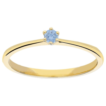 Jackie Ring,14krt.goud met topaas 2,5mm.(maat 56) - 19093