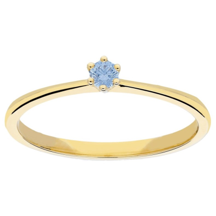 Jackie Ring,14krt.goud met topaas 2,5mm.(maat 56) - 19093