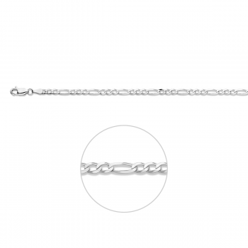 Collier, zilver figaroschakel 3,25mm. (lengte: 60cm) - 19130