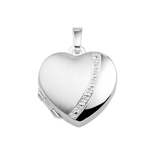 Medaillon, zilver hart (17,5mm.) - 19160 Medaillon, zilver hart (17,5mm.) - 19160