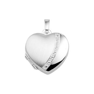 Medaillon, zilver hart (17,5mm.) - 19160 Medaillon, zilver hart (17,5mm.) - 19160