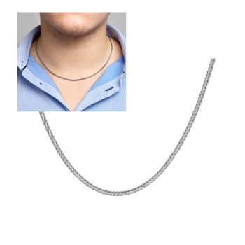 Collier. zilver/oxie vossestaart-schakel 2mm. ( lengte: 50cm.) - 19184 Collier. zilver/oxie vossestaart-schakel 2mm. ( lengte: 50cm.) - 19184
