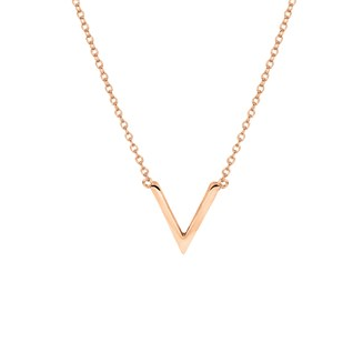 Collier, zilver-roseverguld met V-vorm (lengte: 41-45cm.) - 19371 Collier, zilver-roseverguld met V-vorm (lengte: 41-45cm.) - 19371