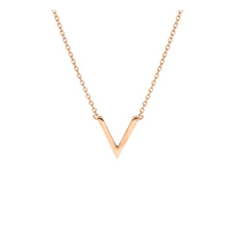 Collier, zilver-roseverguld met V-vorm (lengte: 41-45cm.) - 19371 Collier, zilver-roseverguld met V-vorm (lengte: 41-45cm.) - 19371