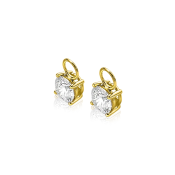 Zinzi Creoolhangers, model ZGCH143  Goud 14krt. (zirconia 7mm.) excl.oorringen! - 16546