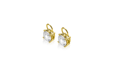 Zinzi Creoolhangers, model ZGCH143  Goud 14krt. (zirconia 7mm.) excl.oorringen! - 16546