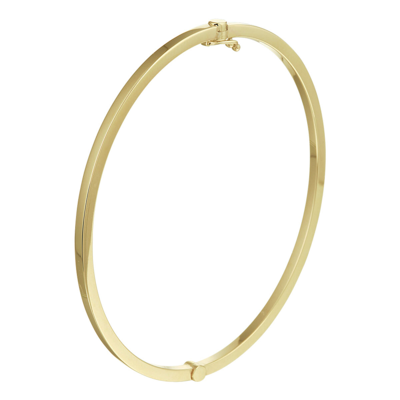 Fjory Bangle, 14krt.goud met massief zilveren kern (breedte:2,5mm.- diameter:61mm.) - 19424 Fjory Bangle, 14krt.goud met massief zilveren kern (breedte:2,5mm.- diameter:61mm.) - 19424