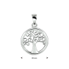 Hanger, zilveren levensboom (diameter: 16mm.) - 16548