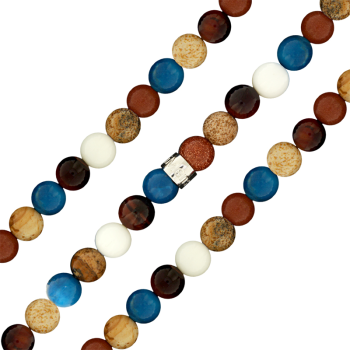 My iMenso armband 27-0531 maat 20,5 >elastisch multi turqoise 6mm. - 16589