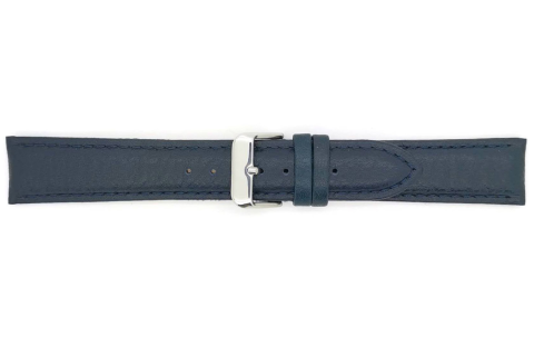 HC Horlogeband, 18mm - zwart - gevuld - met stiksel - in Kalfsleder - 19580