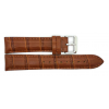 Horlogeband, 18mm - L.Bruin - Gevuld - met Stiksel - Alligator print - 19595 Horlogeband, 18mm - L.Bruin - Gevuld - met Stiksel - Alligator print - 19595