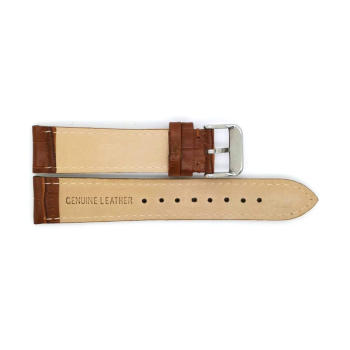 Horlogeband, 18mm - L.Bruin - Gevuld - met Stiksel - Alligator print - 19595