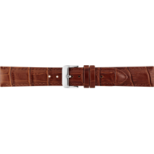 Horlogeband, 18mm - L.Bruin - Gevuld - met Stiksel - Alligator print - 19595 Horlogeband, 18mm - L.Bruin - Gevuld - met Stiksel - Alligator print - 19595