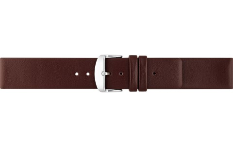 HC Horlogeband, 18mm - L.Bruin - Plat - Parallel - echt Kalfsleer - 19598