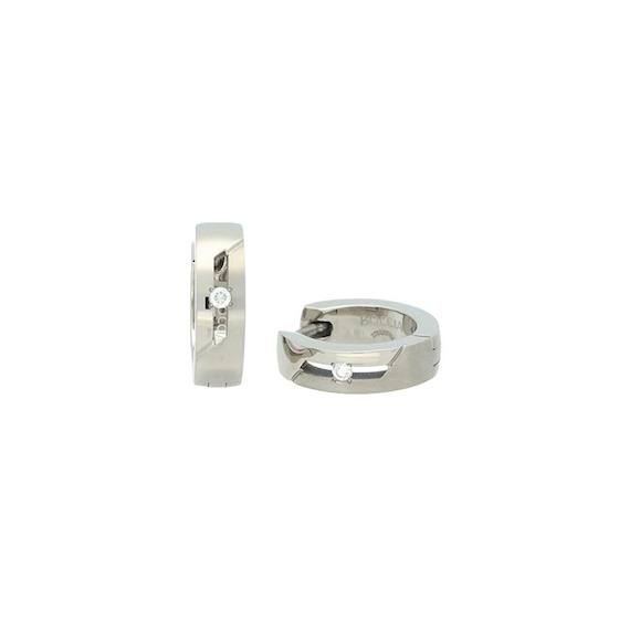 Boccia Oorringen, model 05045-03 Titanium met Diamant.0,04ct. (14x4mm) - 19662 Boccia Oorringen, model 05045-03 Titanium met Diamant.0,04ct. (14x4mm) - 19662