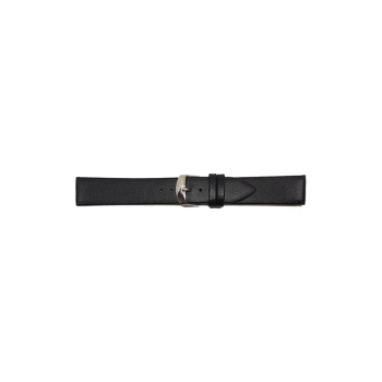 Horlogeband, 18mm - zwart - plat - echt Kalfsleer XL - 19681 Horlogeband, 18mm - zwart - plat - echt Kalfsleer XL - 19681