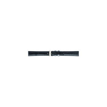 EXTRA LONG alligator print calf leather watch strap, mat. With strong case and buckle connection, stitchinged loop and stainless steel buckle. This watch strap has soft leather lining and is super flexible. - 21935