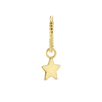 Jackie Oorbedel, 14krt.goud "star" (6mm.) 1 stuks excl.oorring - 19698 Jackie Oorbedel, 14krt.goud "star" (6mm.) 1 stuks excl.oorring - 19698