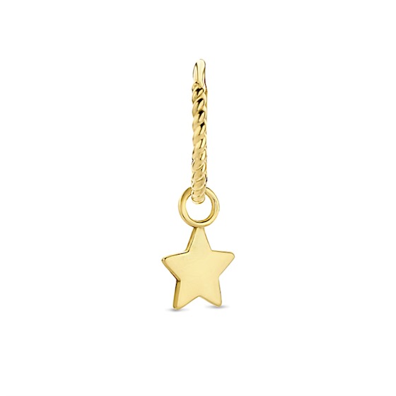 Jackie Oorbedel, 14krt.goud "star" (6mm.) 1 stuks excl.oorring - 19698 Jackie Oorbedel, 14krt.goud "star" (6mm.) 1 stuks excl.oorring - 19698