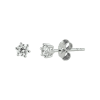 Oorknoppen, 14krt.witgoud met zirconia (3mm.) - 19741