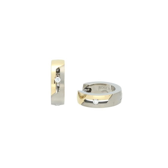 Boccia Oorringen, model 05045-04 Titanium Verguld met Diamant 0,04ct. (14x4mm) - 19760 Boccia Oorringen, model 05045-04 Titanium Verguld met Diamant 0,04ct. (14x4mm) - 19760