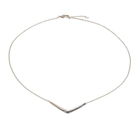Boccia Collier, Titanium Model 08046-03 met 3xdiamant 0,045ct.(lengte:40-45cm.) - 19763