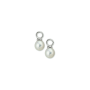 Oorbedels, zilver met zoetwaterparel (8x6mm.) - 19785