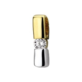 Hanger, 14krt.bicolour goud met diamant 0.07ct. (12,5mm.) - 19788 Hanger, 14krt.bicolour goud met diamant 0.07ct. (12,5mm.) - 19788