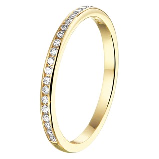 Ring, 14krt goud met zirconia (maat 16.5) - 19796 Ring, 14krt goud met zirconia (maat 16.5) - 19796