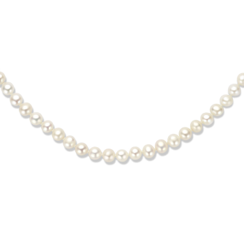 Collier, zoetwaterparel 5,5mm. m/zilveren sluiting (lengte: 42-46cm.) - 16651