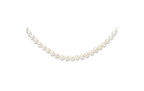 Collier, zoetwaterparel 5,5mm. m/zilveren sluiting (lengte: 42-46cm.) - 16651