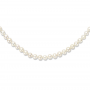 Collier, zoetwaterparel 5,5mm. m/zilveren sluiting (lengte: 42-46cm.) - 16651