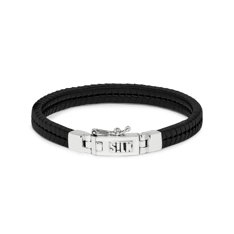 Silk Armband, model 275BLK (breedte: 6,5mm.- lengte 21cm.) - 19850 Silk Armband, model 275BLK (breedte: 6,5mm.- lengte 21cm.) - 19850