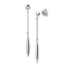 Oorhangers, zilver gerhodineerd met pegel (3,5cm.) - 19890