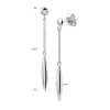 Oorhangers, zilver gerhodineerd met pegel (3,5cm.) - 19890