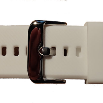 Horlogeband, Wit - 20mm. - Flexibele Silicone bandmet RVS gesp. - 19898 Horlogeband, Wit - 20mm. - Flexibele Silicone bandmet RVS gesp. - 19898