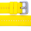 Horlogeband, Geel - 22mm. - Flexibele Silicone band met RVS gesp. - 19902