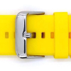 Horlogeband, Geel - 22mm. - Flexibele Silicone band met RVS gesp. - 19902