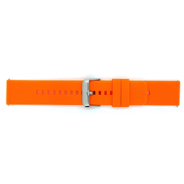 Horlogeband, Oranje - 20mm. - Flexibele Silicone band met RVS gesp. - 19904