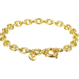 Armband, 14krt.goud met massief zilveren kern schakel 6 mm. (lengte: 18,5cm.) - 19987 Armband, 14krt.goud met massief zilveren kern schakel 6 mm. (lengte: 18,5cm.) - 19987